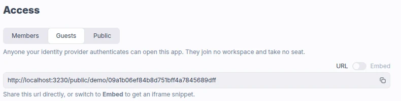 App access modes