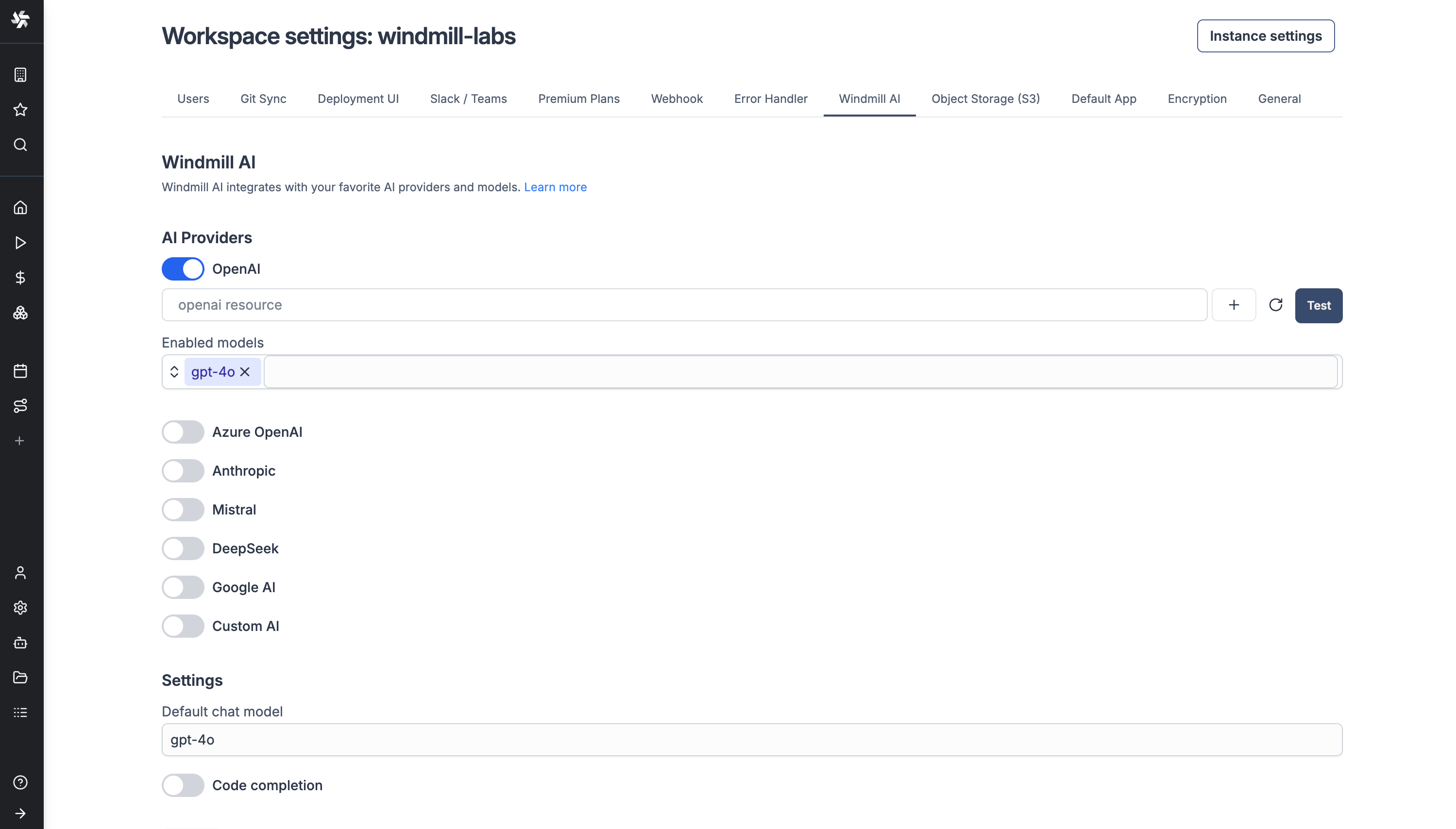 Enable Windmill AI Enable Windmill AI